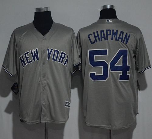 Yankees #54 Aroldis Chapman Grey New Cool Base Stitched MLB Jersey